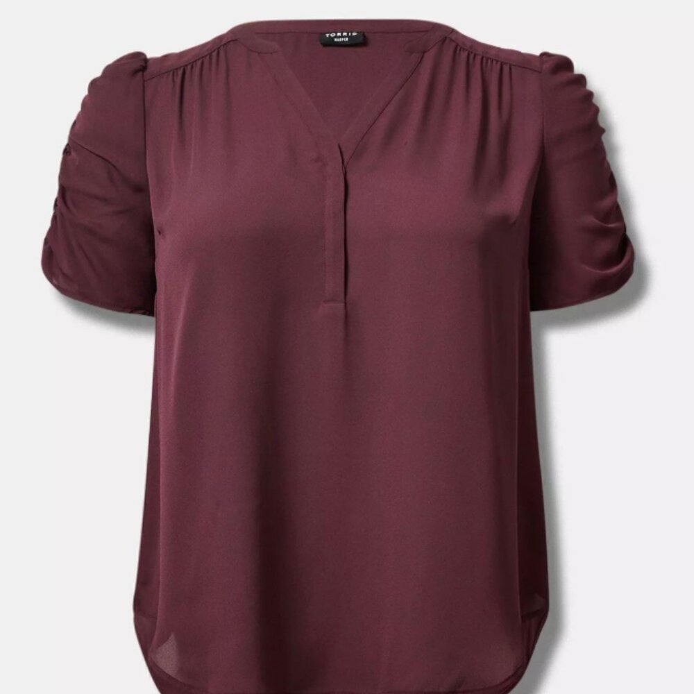 Harper Georgette Ruched Short Sleeve Blouse size 3